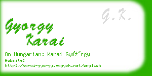 gyorgy karai business card